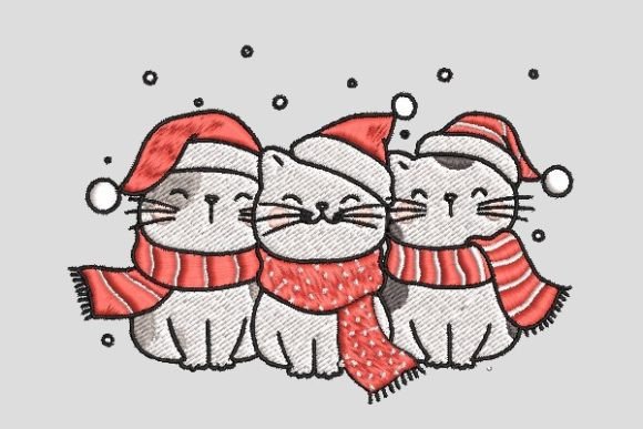 Review: Christmas Cute White Cat Embroidery File