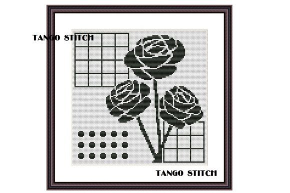 Reviewing Abstract Black Roses Flower Embroidery