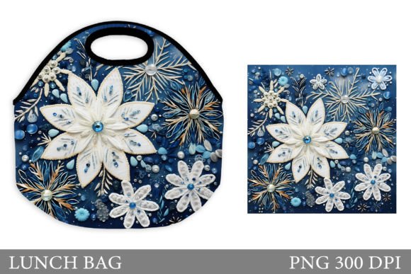 Reviewing Embroidery Snowflakes Lunch Bag Design