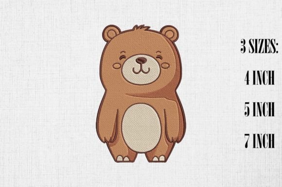 Reviewing the Cute Kawaii Brown Bear Embroidery Design